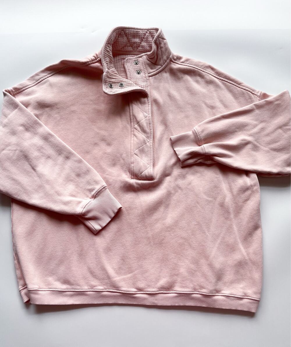 Aerie Light Pink Oversized Pullover Oh Snap Sweatshirt Size Large - Picture 1 of 6